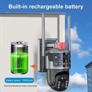 Security Camera Wireless Outdoor Powered, 3MP+3MP+4MP Color Night Vision WiFi/4G Works with Smart Home for Surveillance