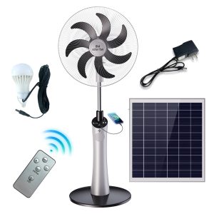Portable  Home Modern 16inch 18 Inch Solar Fan Rechargeable Battery Ac Dc Stand Fan